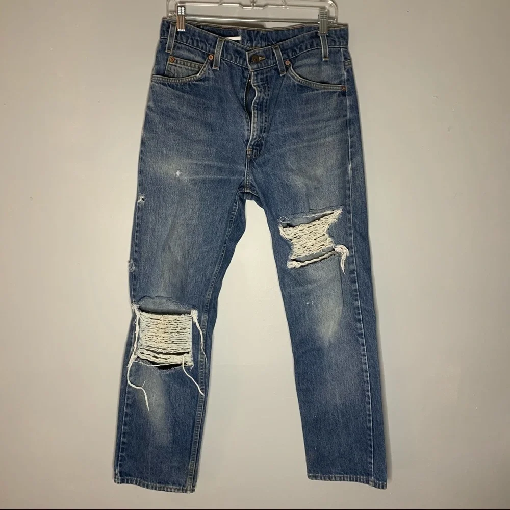 Vintage Orange Tab Super Dope Custom 505 Levi Jeans